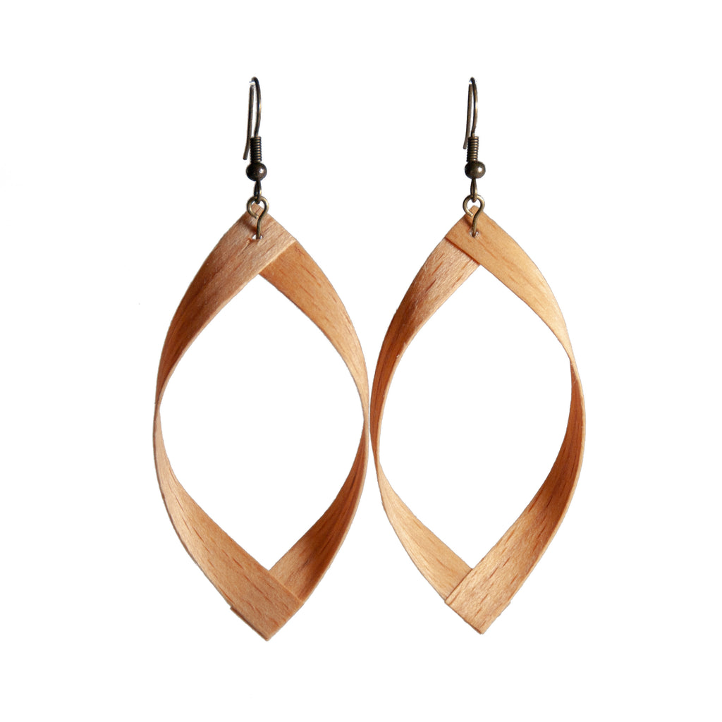 Leaf shaped Wooden earring