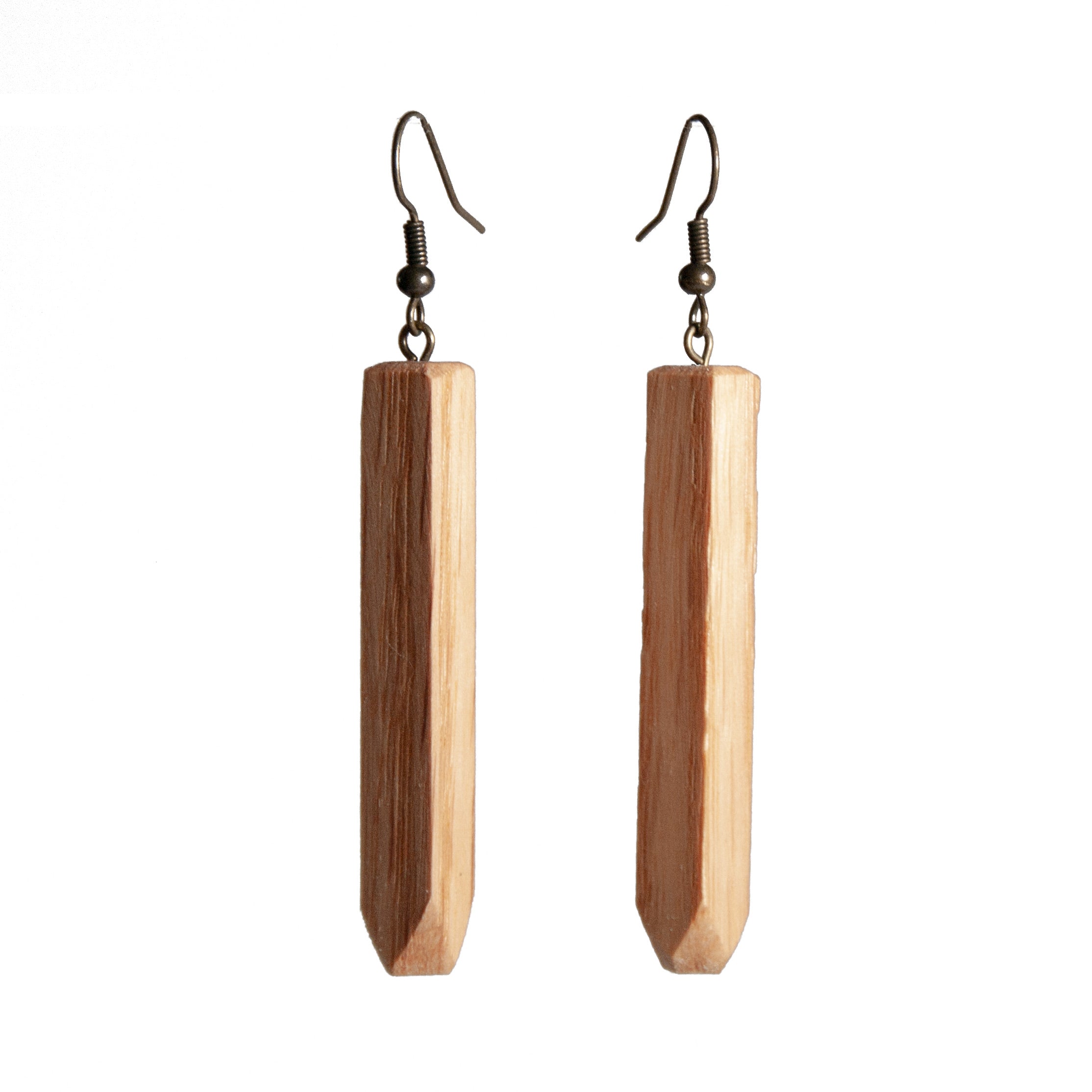 oar rectangle wood earrings