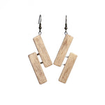 double rectangle wooden earring